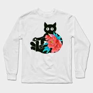 Flower Japan Cat Long Sleeve T-Shirt